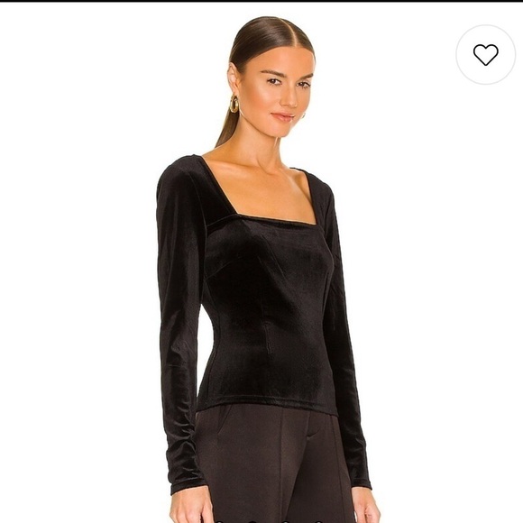 N:philanthropy Top Black Square Neck Long  Sleeve Pullover NWT Size Medium - Picture 4 of 5